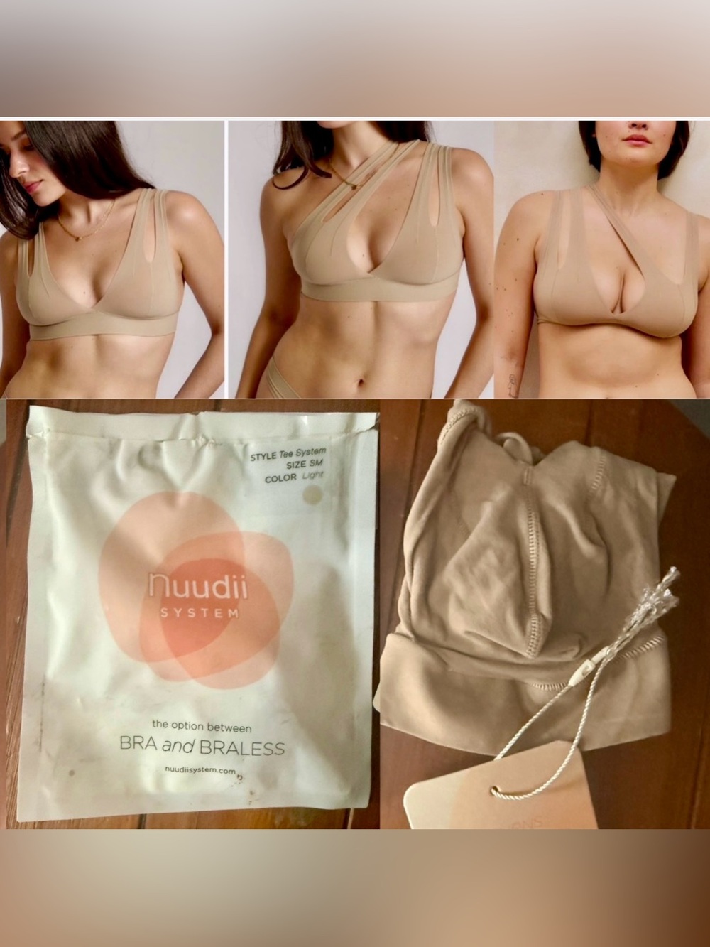 Nuudii TEE SYSTEM Bra NUU LIGHT Convertible Women's S/M~NEW*